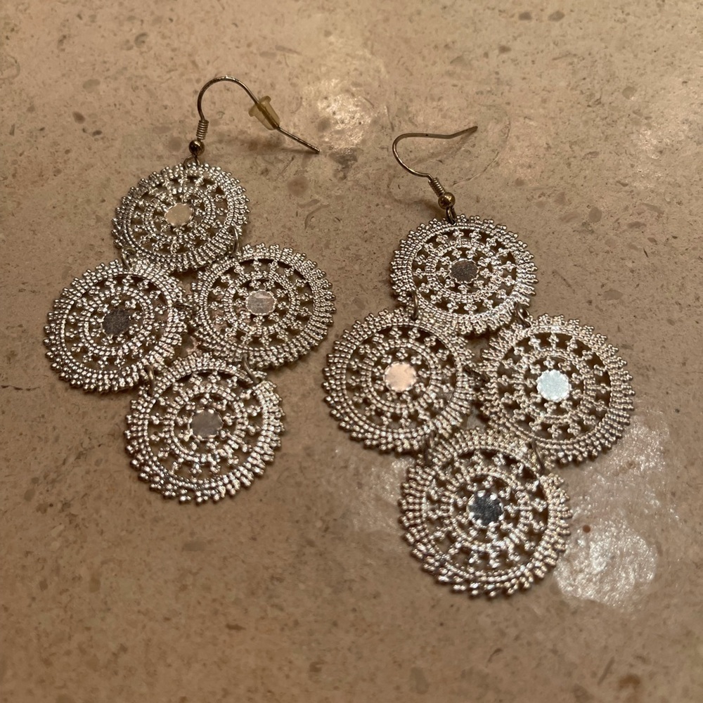 Silver Disc Earrings